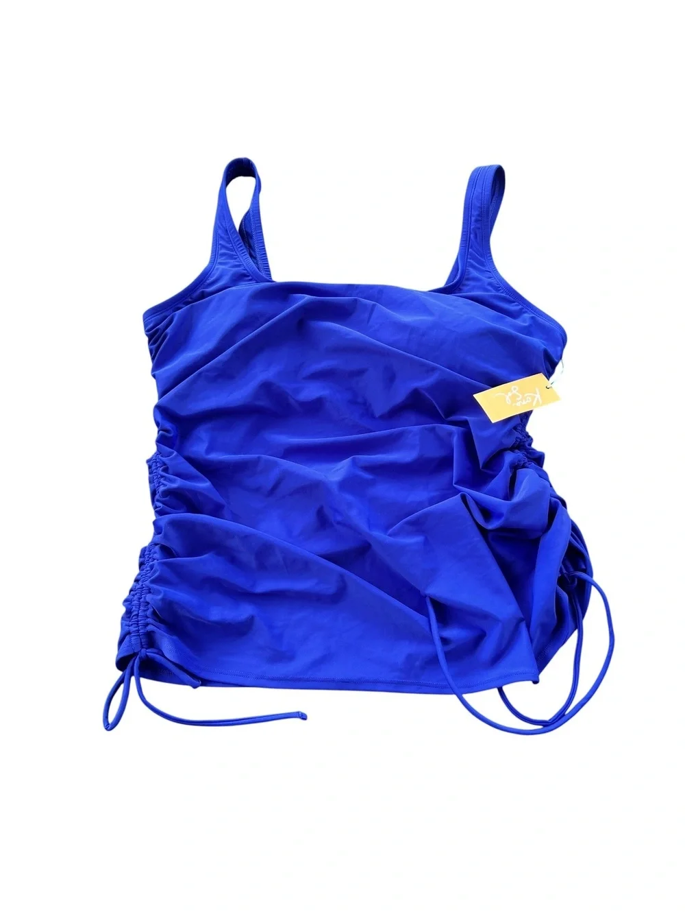 KONA SOL wide straps drawcord adjustable sides longline tankini swim top size XL